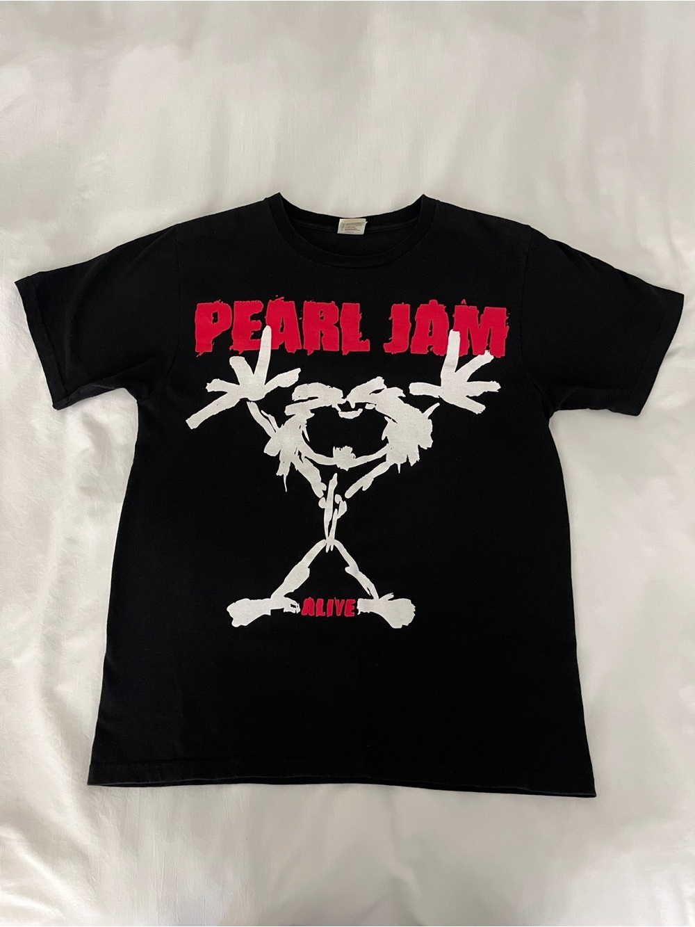 Anvil Black Pearl Jam Graphic Tee with Red and White Print